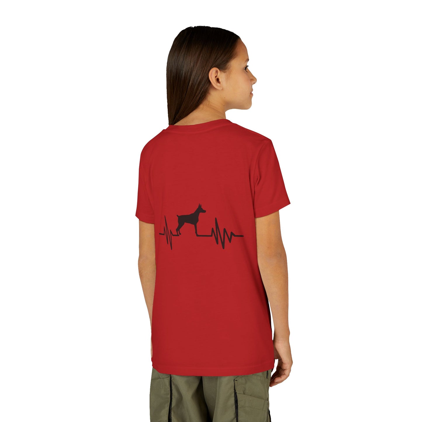 My Heart Beats For Dobermans Youth Unisex Short Sleeve Crewneck Tee