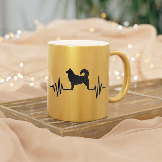 My Heart Beats For Malamutes Metallic Coffee Mug