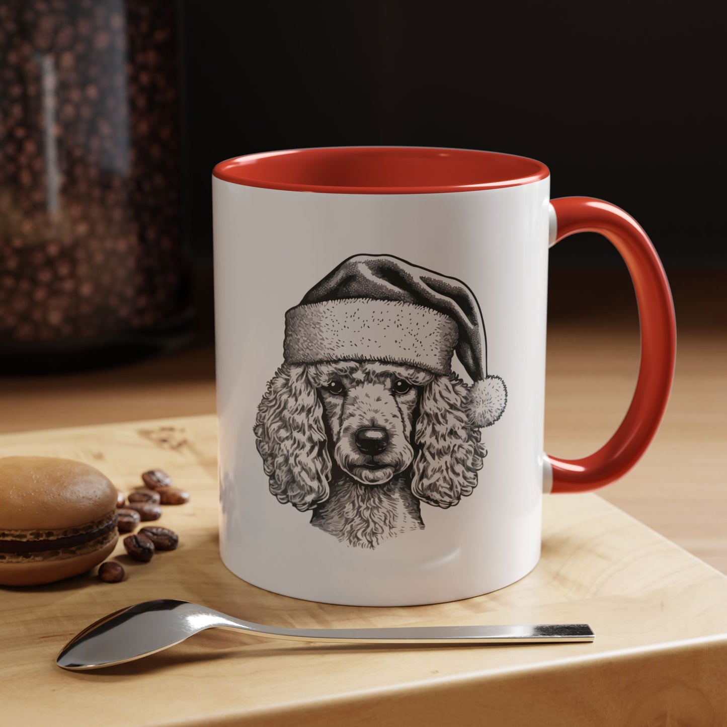 Santa Paws Poodle 2-Tone Coffee Mug