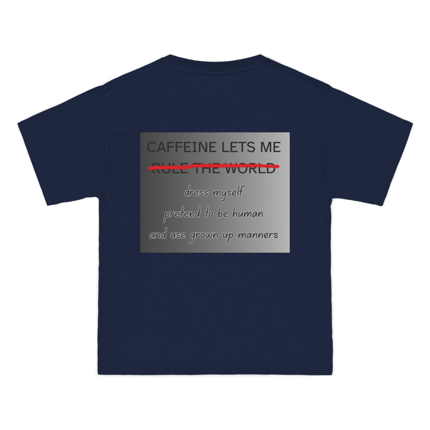 Caffeine Lets Me Men's Short-Sleeve Crewneck Tee