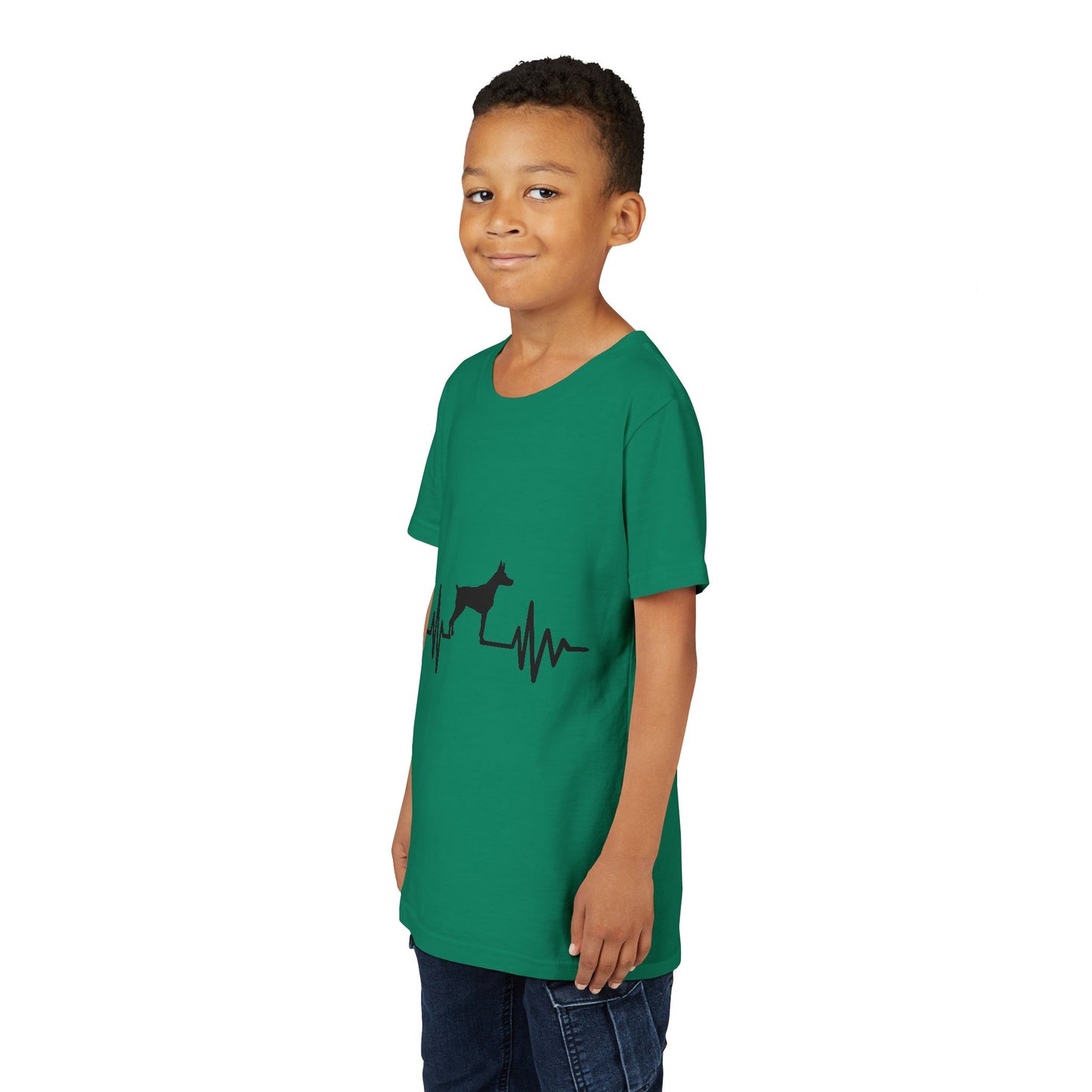 My Heart Beats For Dobermans Youth Unisex Short Sleeve Crewneck Tee
