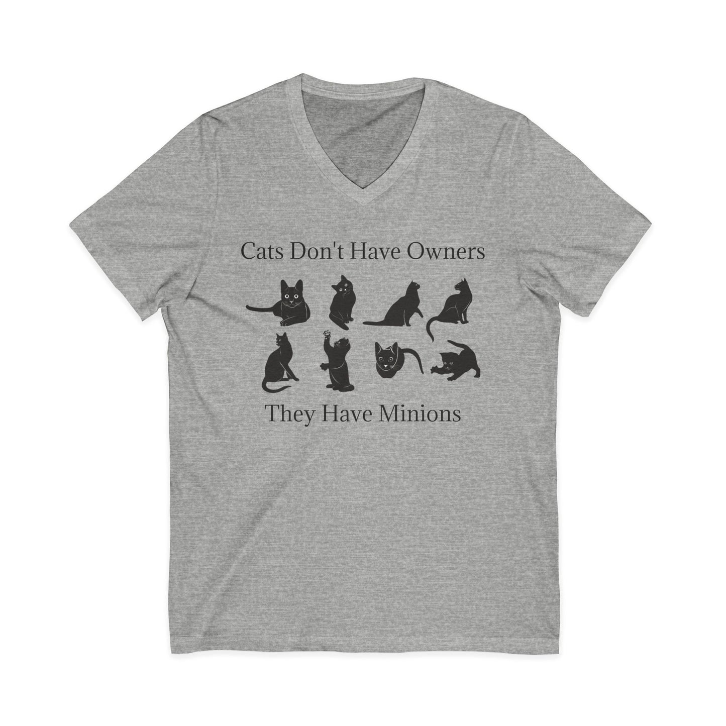 Cat Minions Unisex Short Sleeve V-Neck Tee