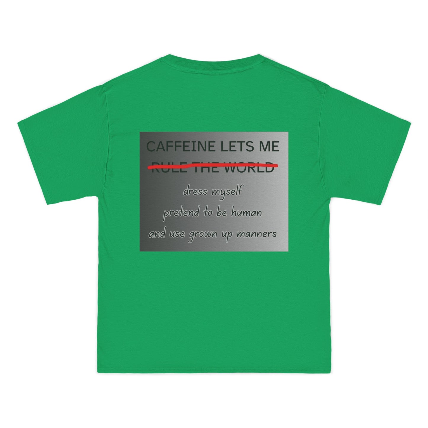 Caffeine Lets Me Men's Short-Sleeve Crewneck Tee