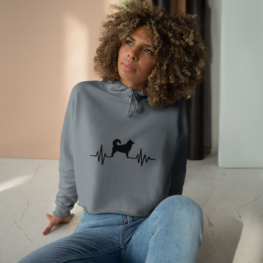 My Heart Beats For Malamutes Women's Crop Hoodie