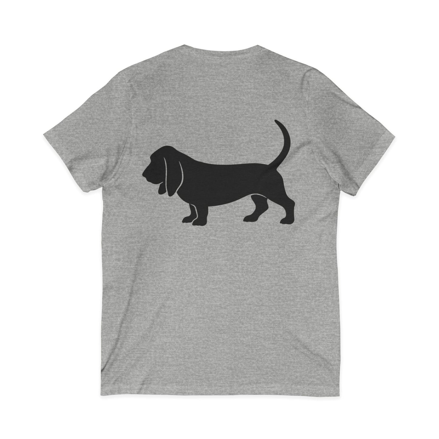 Basset Hound Silhouette Unisex Short Sleeve V-Neck Tee