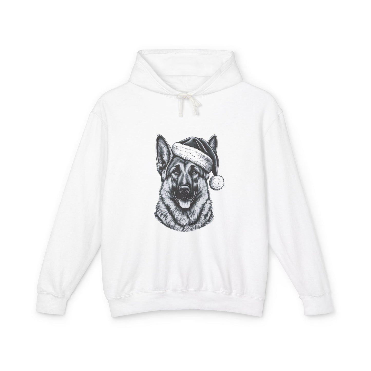 Santa Paws German Shepherd Unisex Lightweight Hoodie