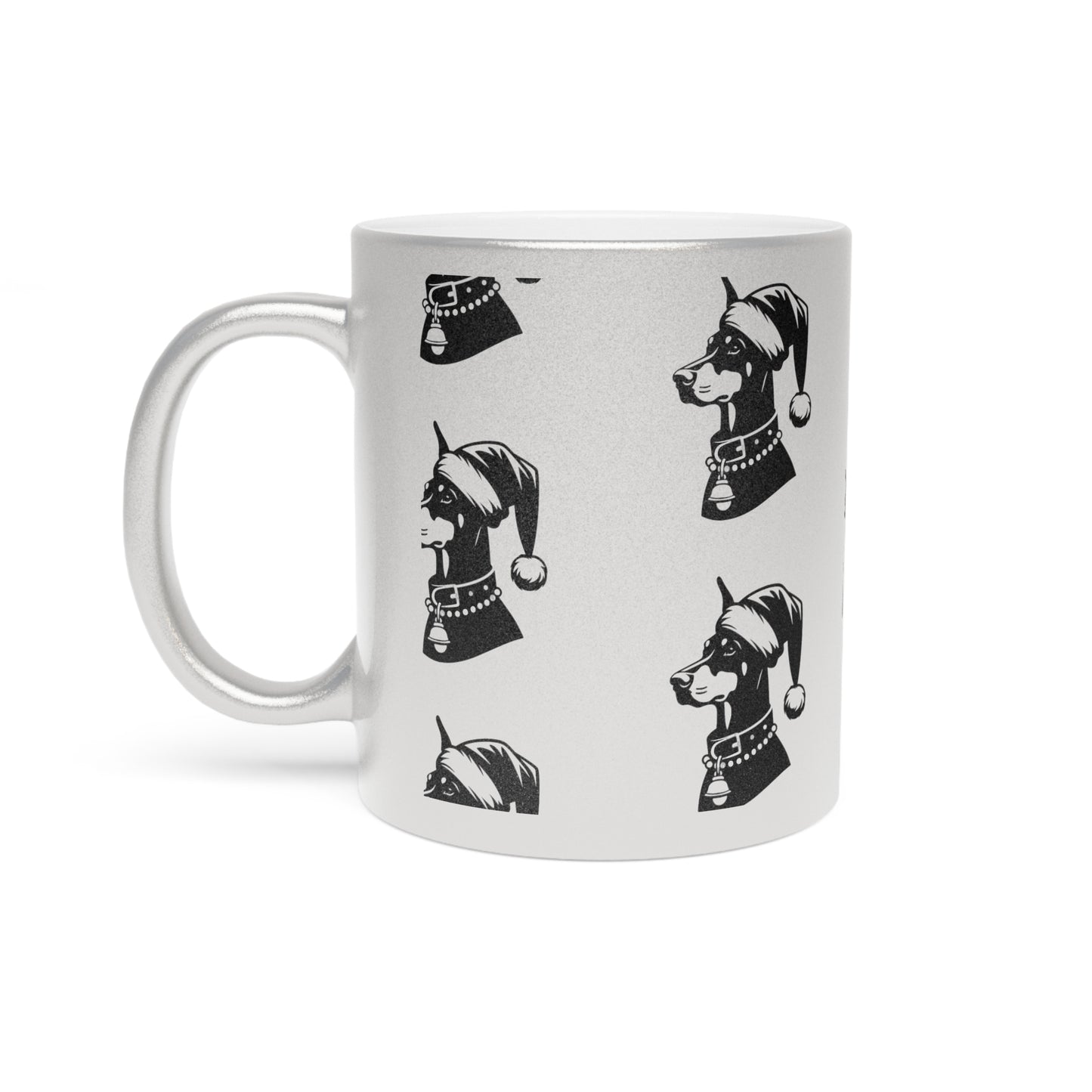 Santa Paws Doberman Metallic Coffee Mug