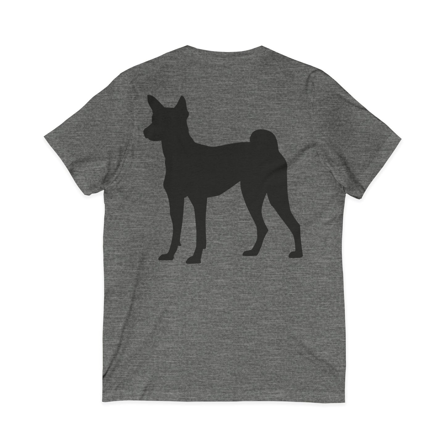 Basenji Silhouette Unisex Short Sleeve V-Neck Tee