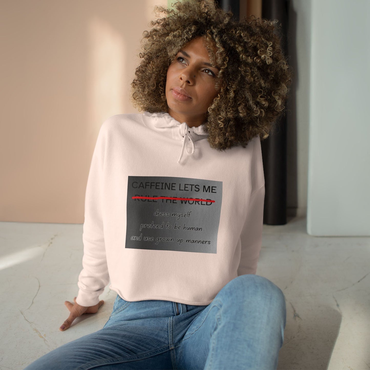 Caffeine Lets Me Women's Crop Hoodie