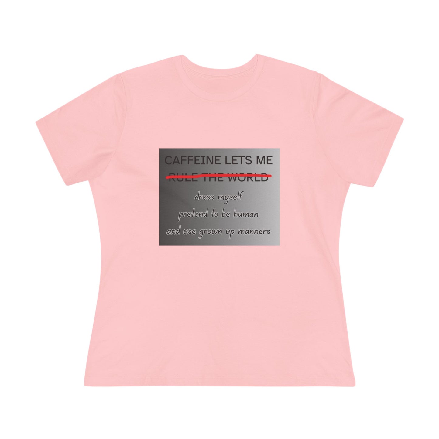 Caffeine Lets Me Women's Short Sleeve Crewneck Tee