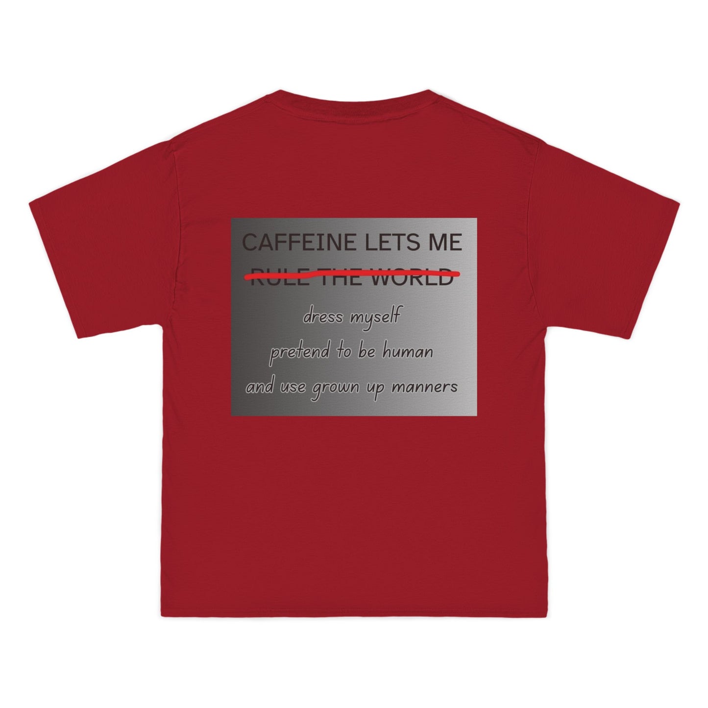 Caffeine Lets Me Men's Short-Sleeve Crewneck Tee