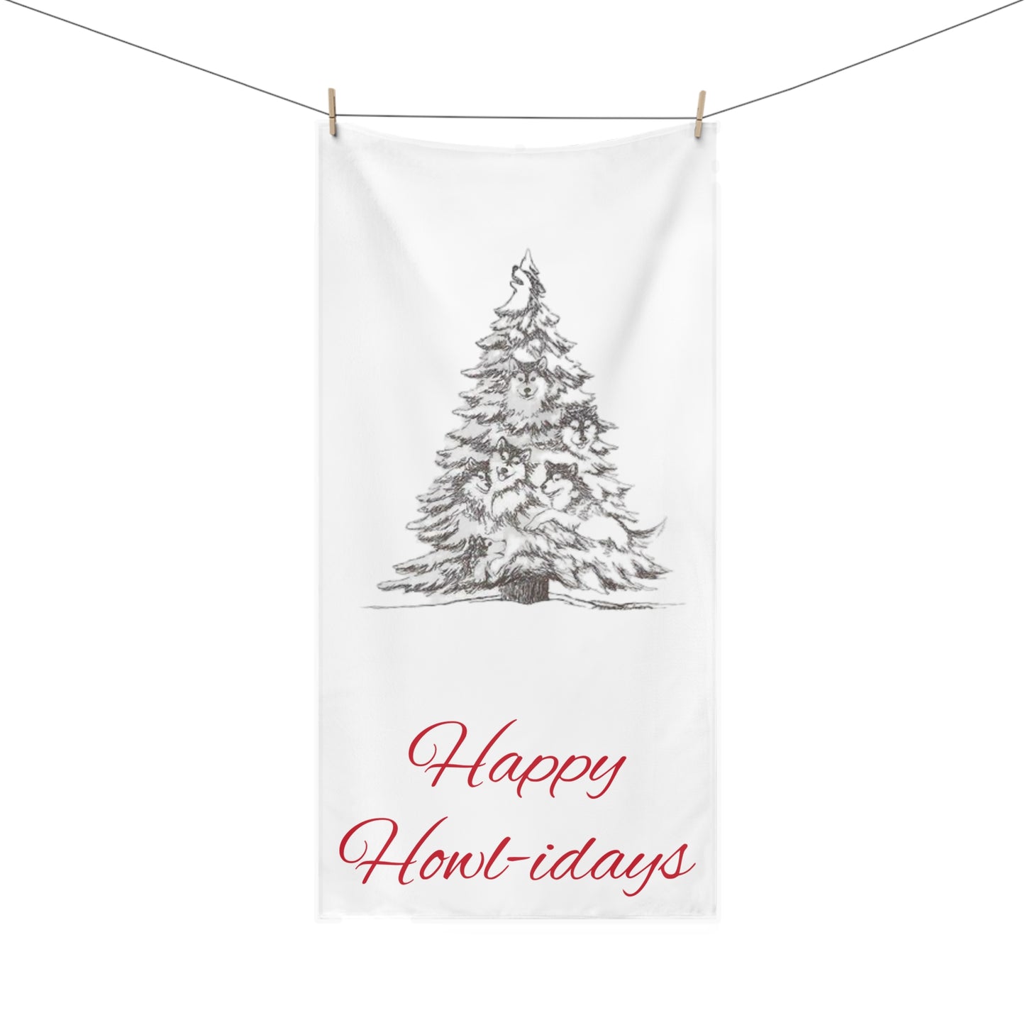 Happy Howl-idays Mink-Cotton Beach Towel