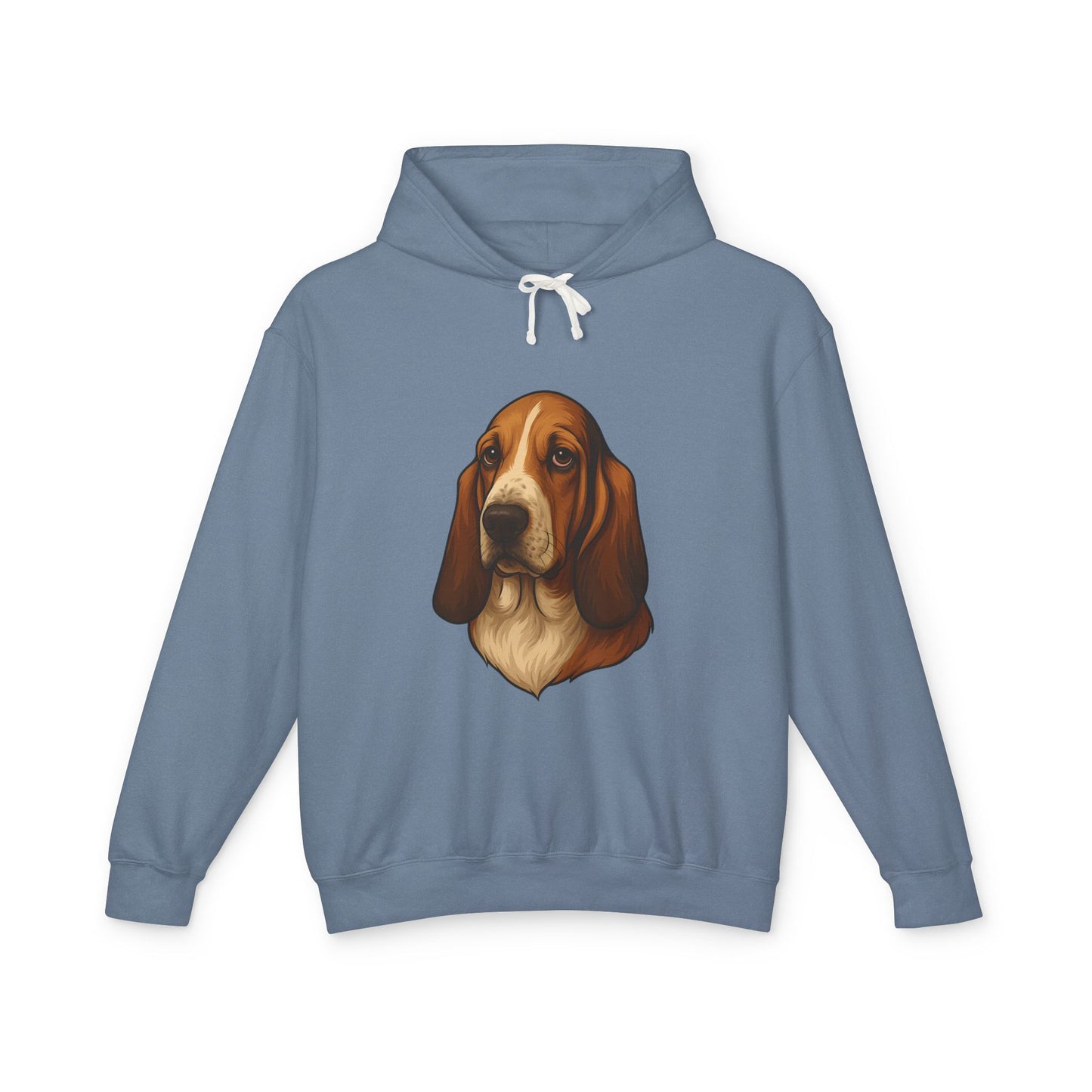 Basset Hound Head Unisex Lightweight Hoodie
