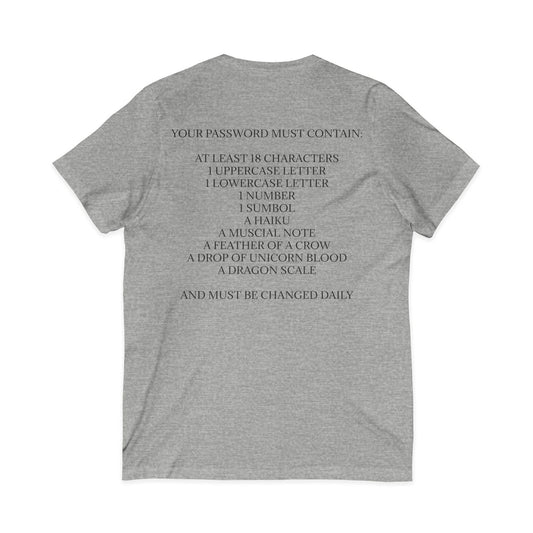 Password Unisex Short Sleeve V-Neck Tee