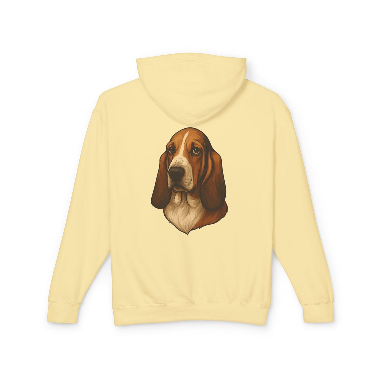 Basset Hound Head Unisex Lightweight Hoodie