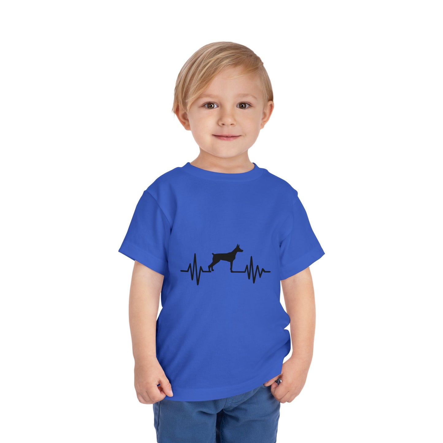 My Heart Beats For Dobermans Toddler Unisex Short Sleeve Crewneck Tee