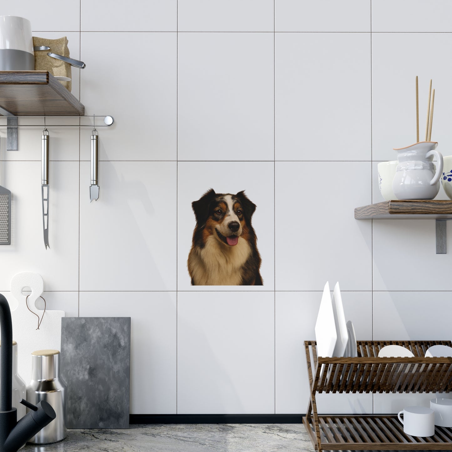 Aussie Head Ceramic Photo Tile