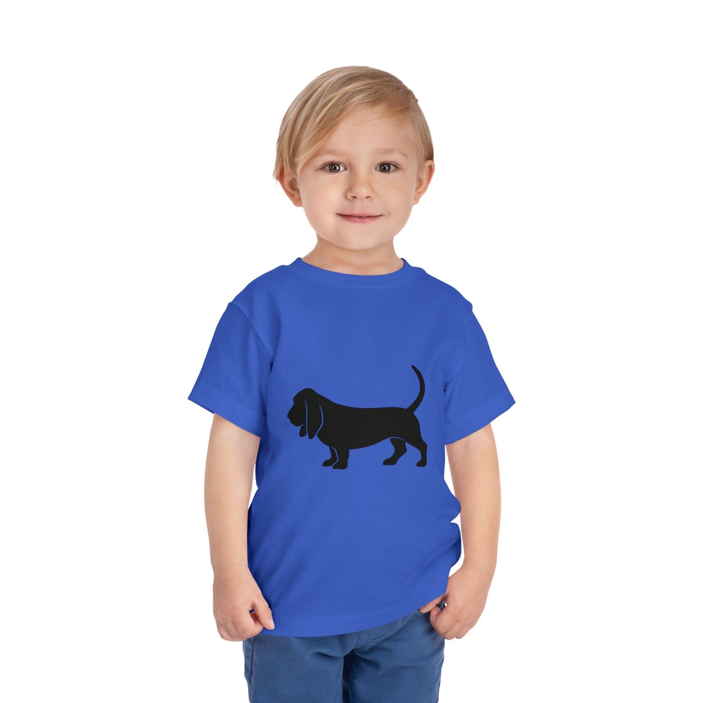 Basset Hound Silhouette Toddler Unisex Short Sleeve Crewneck Tee