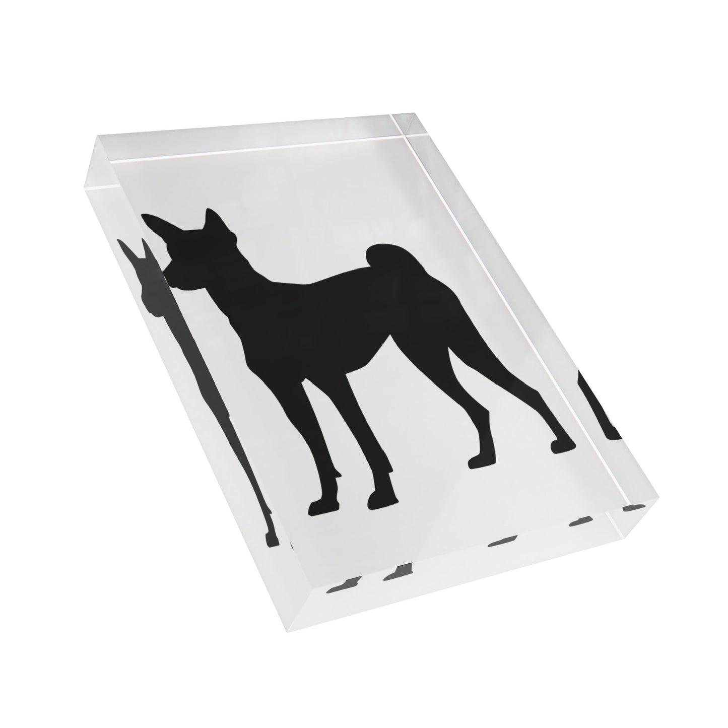 Basenji Silhouette Acrylic Photo Block