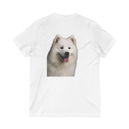 Samoyed Head Unisex Short Sleeve V-Neck Tee