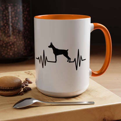 My Heart Beats For Dobermans 2-Tone Coffee Mug