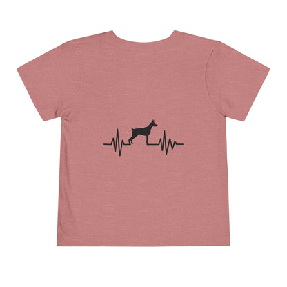 My Heart Beats For Dobermans Toddler Unisex Short Sleeve Crewneck Tee