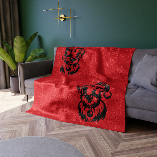 Santa Paws Golden Crushed Velvet Blanket