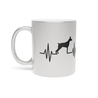 My Heart Beats For Dobermans Metallic Coffee Mug