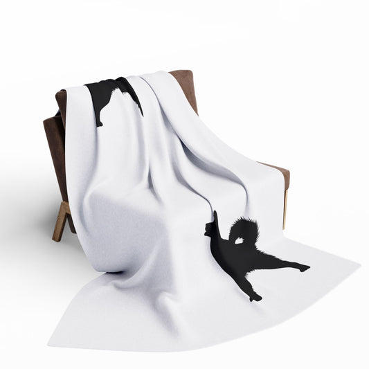 Malamute Silhouette Arctic Fleece Blanket