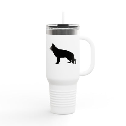 German Shepherd Silhouette Insulated Travel Mug
