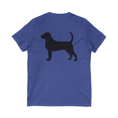 Bloodhound Silhouette Unisex Short Sleeve V-Neck Tee
