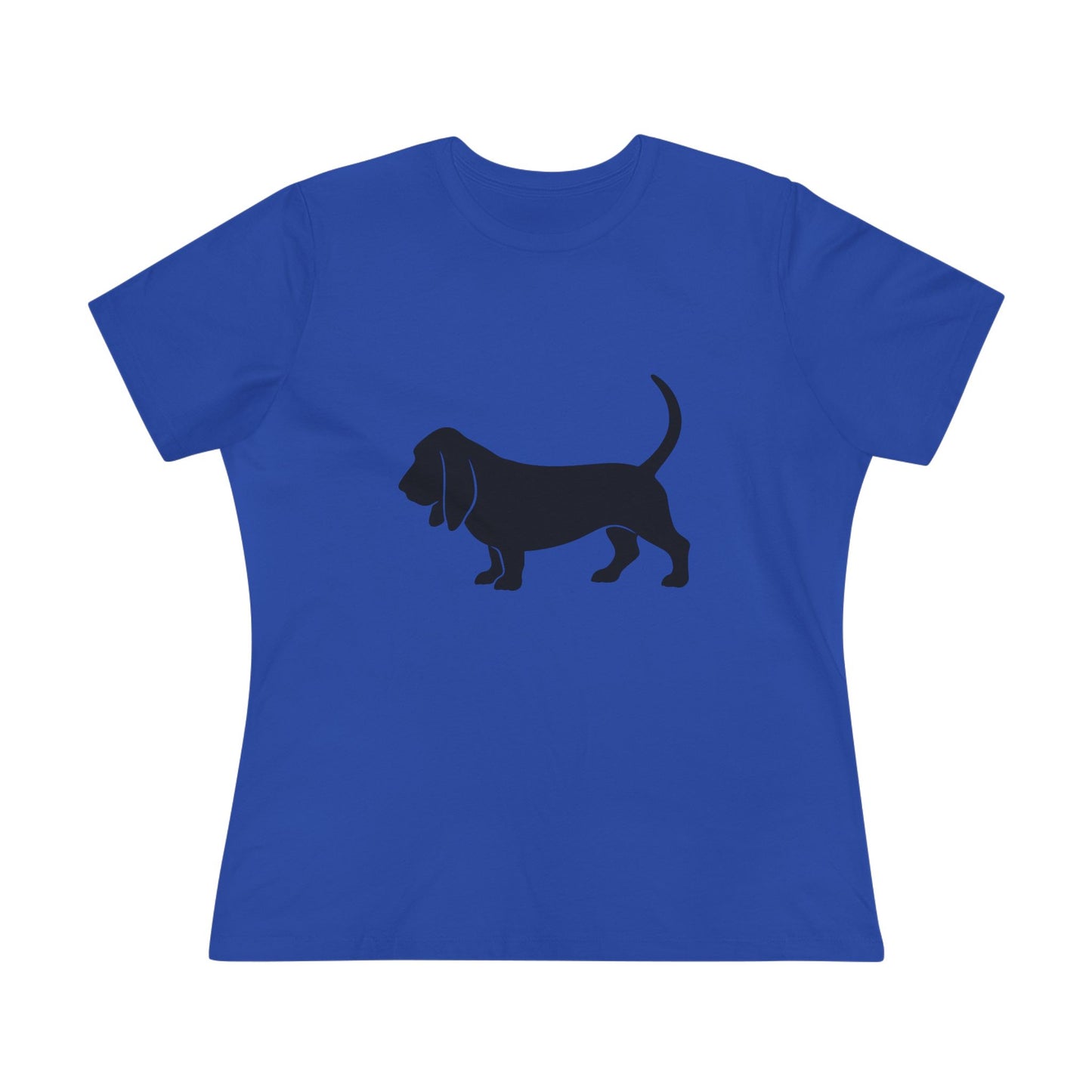 Basset Hound Silhouette Women's Short Sleeve Crewneck Tee