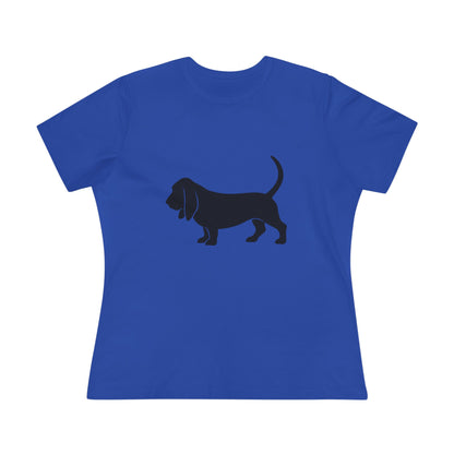 Basset Hound Silhouette Women's Short Sleeve Crewneck Tee