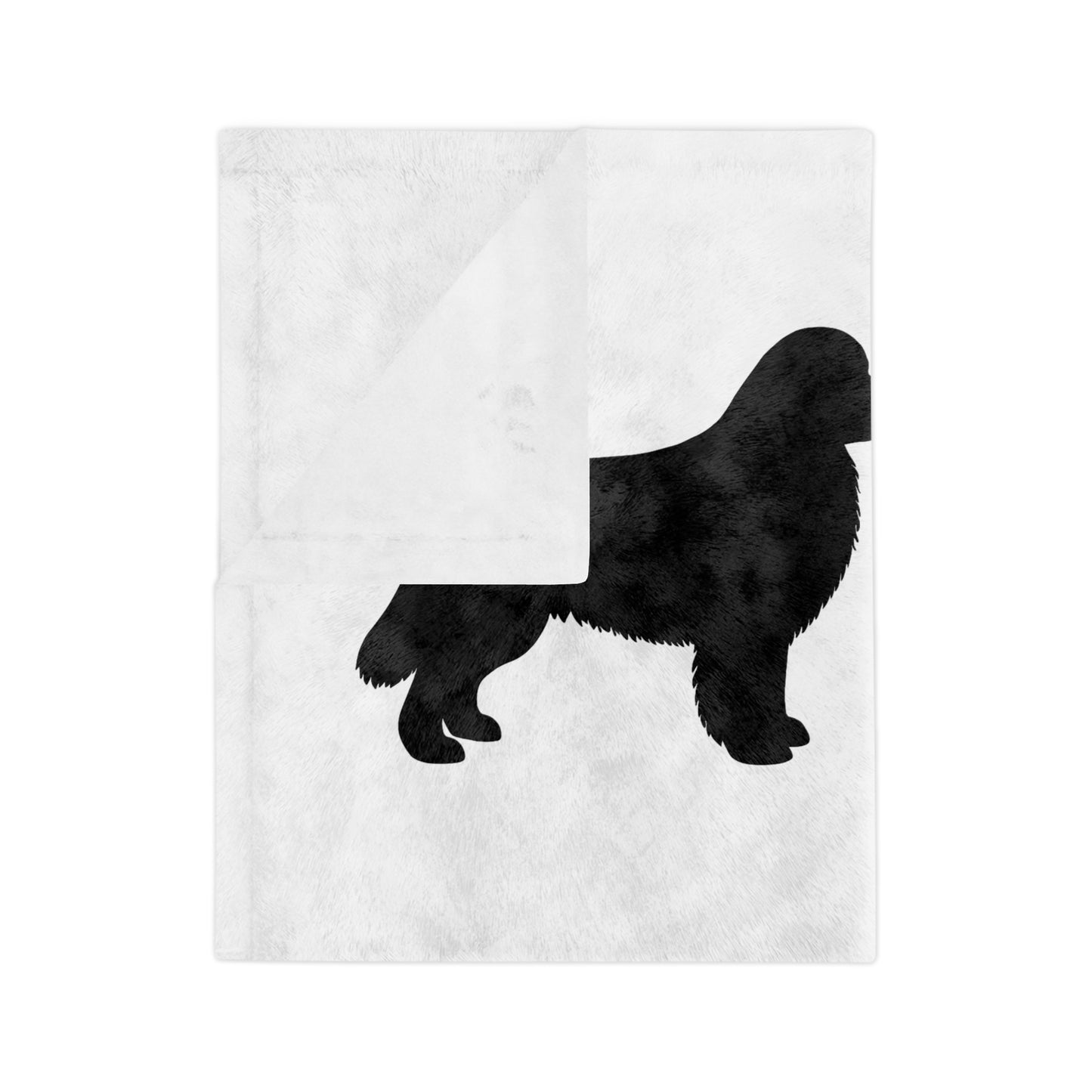 Newfie Silhouette Velveteen Microfiber Blanket