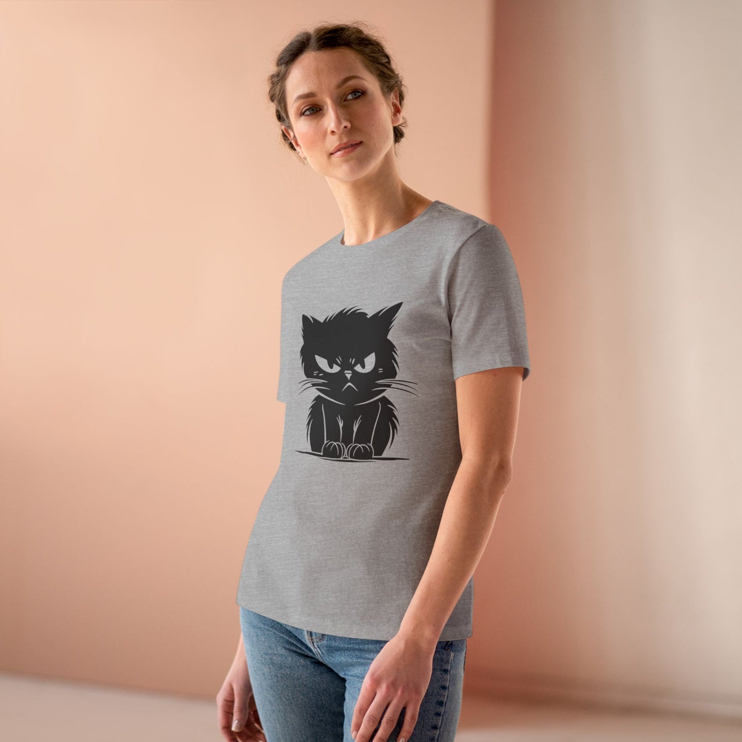Angry Cat Women's Short Sleeve Crewneck Tee
