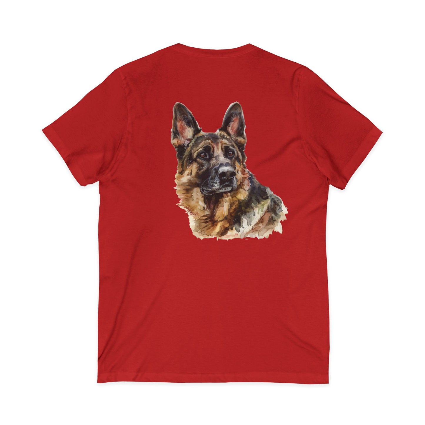 German Shepherd Head Unisex Short Sleeve V-Neck Tee
