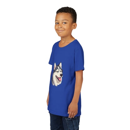 Malamute Head Youth Unisex Short Sleeve Crewneck Tee