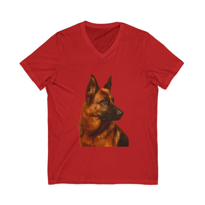German Shepherd Head Unisex Short Sleeve V-Neck Tee