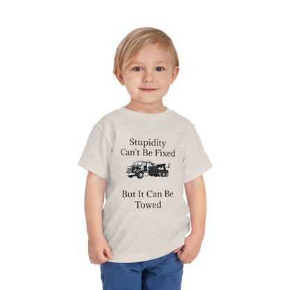 Stupidity Heavy Tow Truck Toddler Unisex Short Sleeve Crewneck Tee