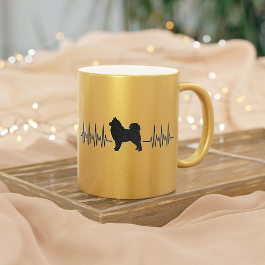 My Heart Beats For Samoyeds Metallic Coffee Mug
