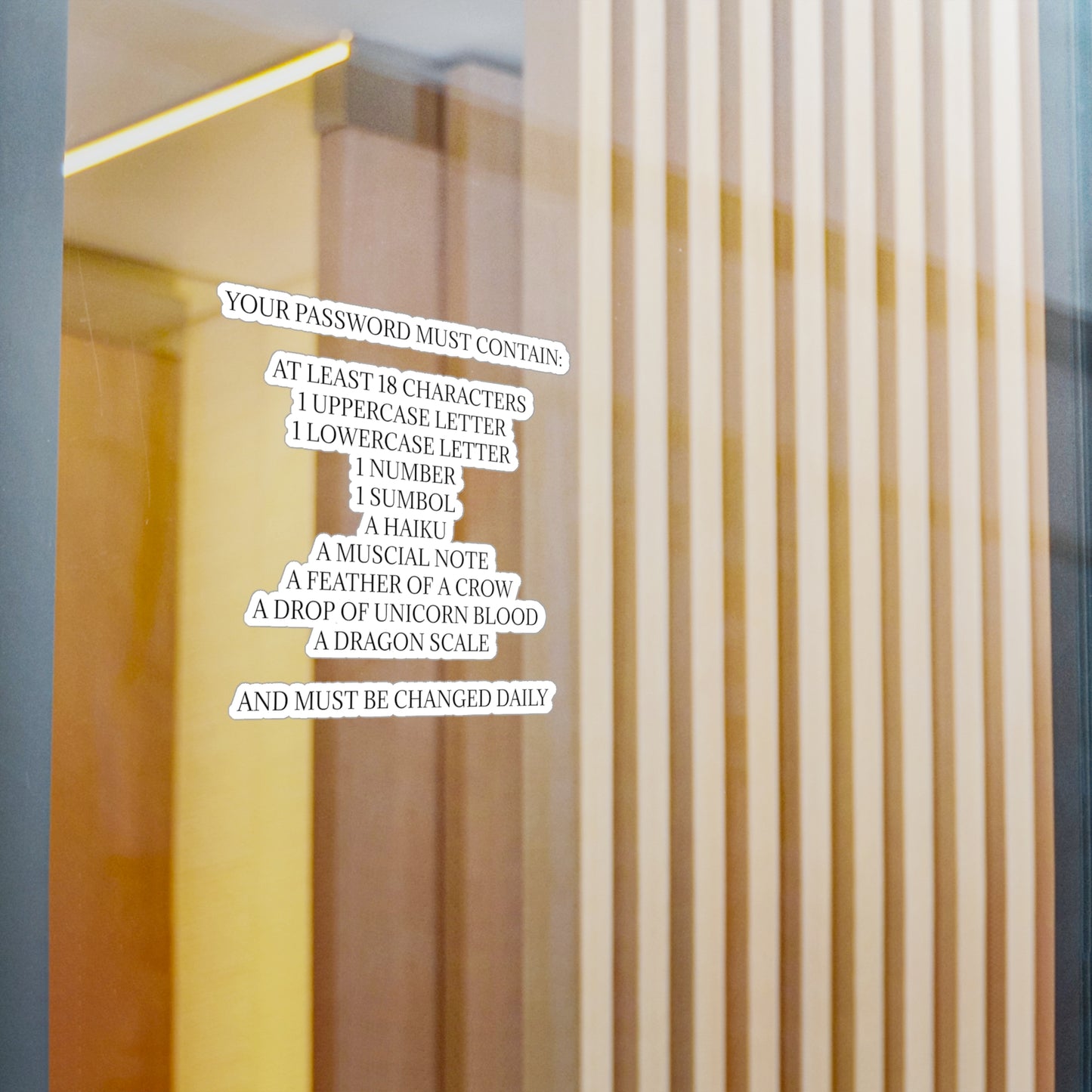 Password Vinyl Decal