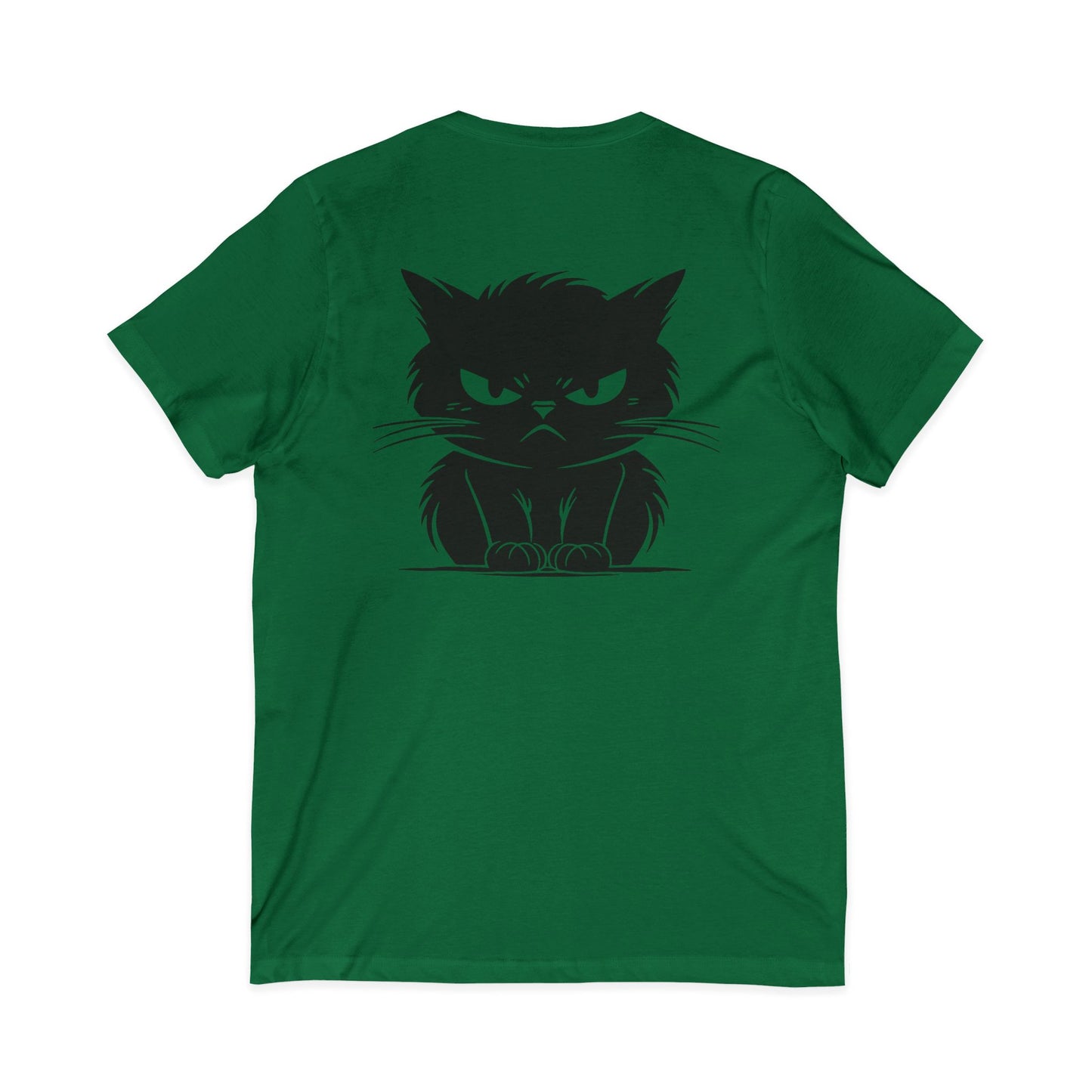 Angry Cat Unisex Short Sleeve V-Neck Tee