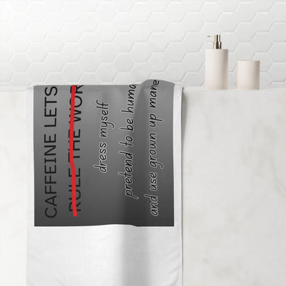 Caffeine Lets Me Mink-Cotton  Beach Towel