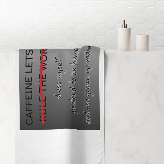 Caffeine Lets Me Mink-Cotton  Beach Towel
