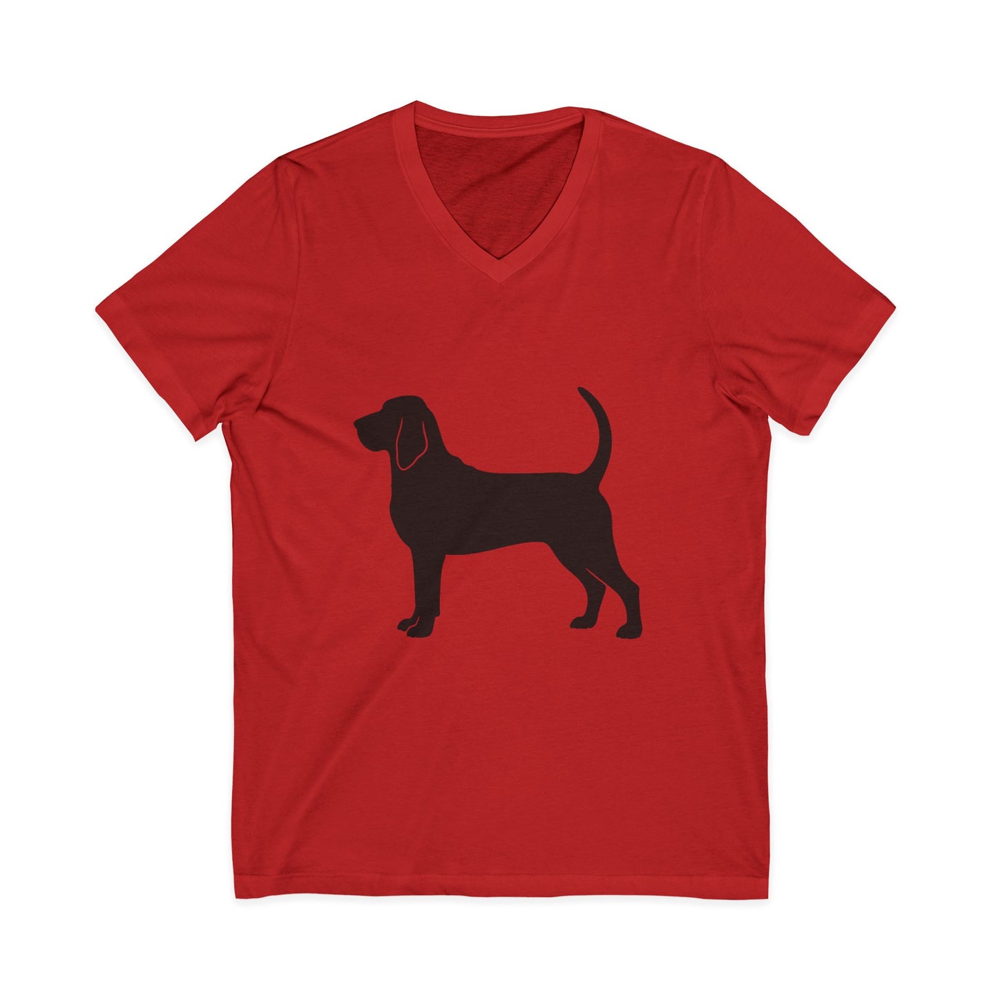 Bloodhound Silhouette Unisex Short Sleeve V-Neck Tee