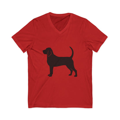 Bloodhound Silhouette Unisex Short Sleeve V-Neck Tee