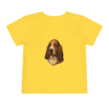 Basset Hound Head Toddler Unisex Short Sleeve Crewneck Tee