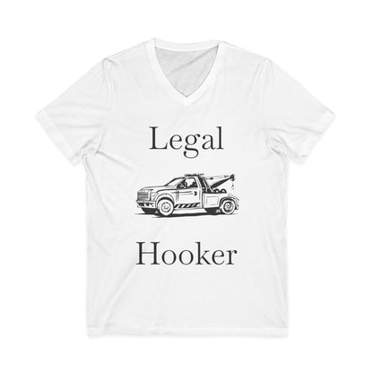 Legal H**ker Wheel Lift Tow Truck Unisex Short Sleeve V-Neck Tee