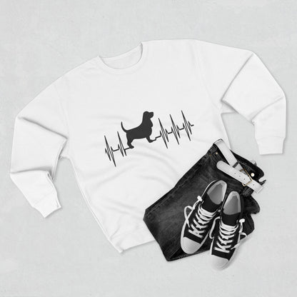 My Heart Beats For Basset Hounds Unisex Crewneck Sweatshirt