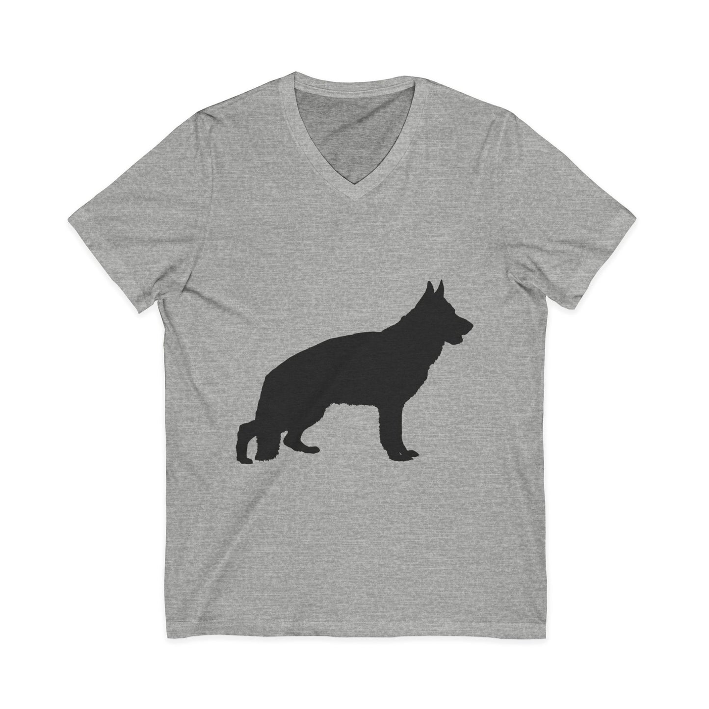 German Shepherd Silhouette Unisex Short Sleeve V-Neck Tee